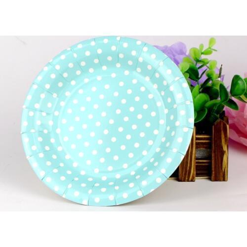 Hot 10pcs Disposable Paper Plates Birthday Wedding Halloween Party Tableware Candy Color Paper Plates Baby Shower Party Decor