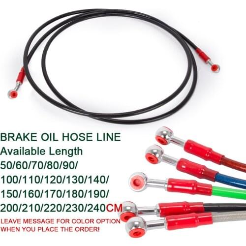 Hot Motorcycle Dirt Bike Braided Steel Hydraulic Reinforce Brake line Clutch Oil Hose Tube 500 To 1400mm Universal Fit Racing MX