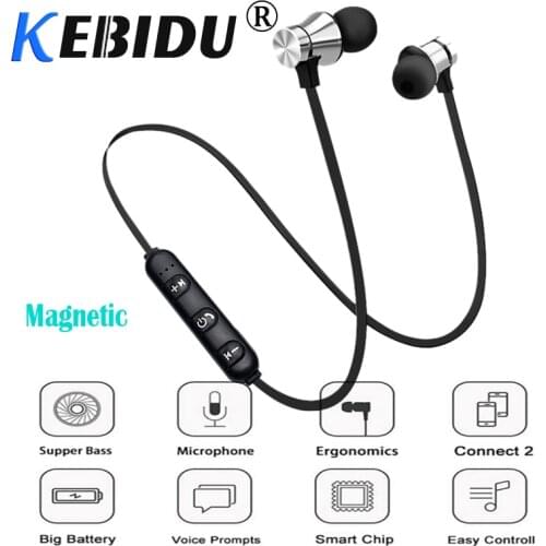 KEBIDU Magnetic Bluetooth 4.2 Earphone XT11 Sport Wireless Bluetooth Headset With Mic Support 2 Phone Connect For iPhone Samsung