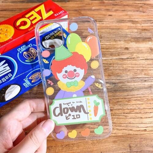Retro Cartoon balloons clown Kawaii Phone Case For iPhone 12 11 Pro Max Xr Xs Max 7 8 Plus X 12 mini 7Plus case Cute soft cover