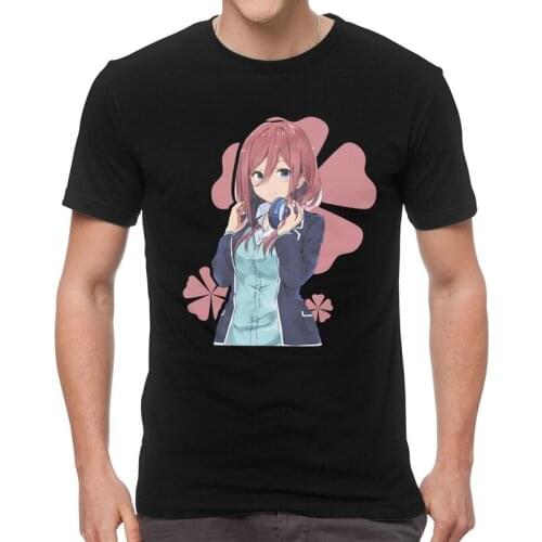 The Quintessential Quintuplets T Shirt Men Short Sleeve Cotton T-shirt Nino V1 Go Toubun No Hanayome Tshirt Miku Nakano Tee