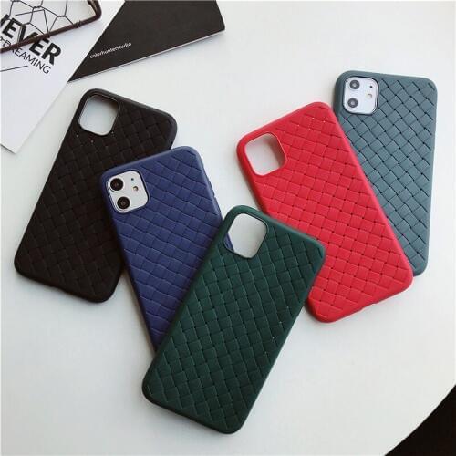 Soft 11 Pro Max case in woven pattern for iPhone XS iPhone 8 Plus 6 Plus 6s 7 8 midnight green weave cover for X XR XS Max 11Pro