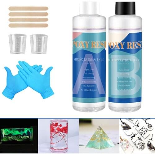 Epoxy Resin Kit Crystal Clear Hardener Kit Easy Mix Diy Supplies For Art Casting Resin Jewelry Projects Artesanato
