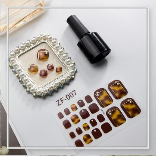 22Tips/Sheet 2021 winter Toenail Stickers Waterproof Non-toxic Sticker Charming Full Toenail Wrap Supplies DIY Nail Art Manicure