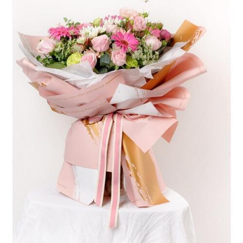 New 20pcs Waterproof Flower Wrapping Papers Gold Print Craft Papers Gift Wrapping Papers Xmas Gift Packing