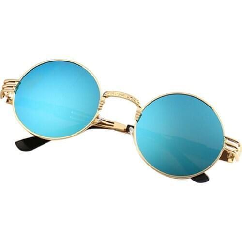 New Classic Steam Punk Sunglasses European And American Round Reflector Glasses Men And Women Sun Glasses