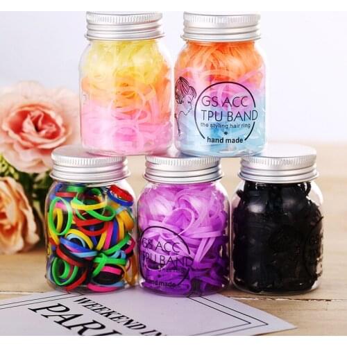 120pcs/pack Disposable Rubber Bands Hair Ties for Kids Children Girl Scrunchies Ponytails Holder Hair Styling Accessories Tools