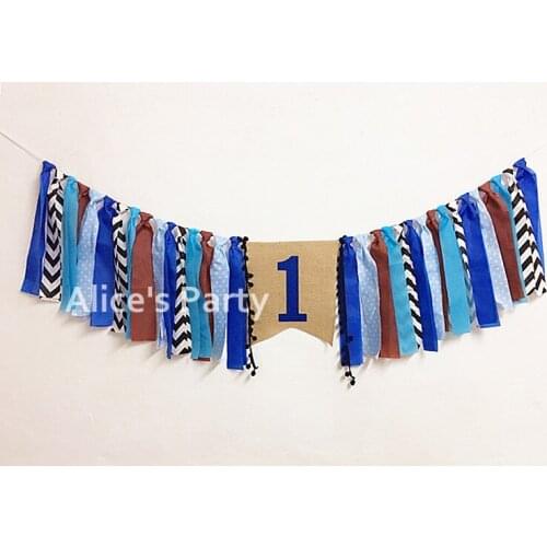 Cookie Monster First Birthday Highchair Bunting Blue Black Banner Kids 1st Party Decor Cake Smash Garland Milk and Cookies Flag