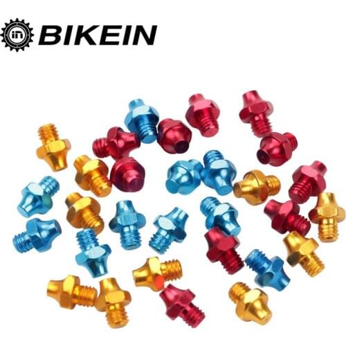 BIKEIN - 8pcs Aluminum Alloy Cycling Bike Pedal Replacement Pins Red/Blue/Gold Bicycle Pedals Repair Tools Accessories 2g