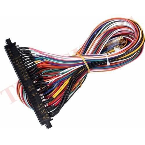 28PIN Jamma Harness with 5, 6 action button wires for DIY arcade game machine cabinet accessories