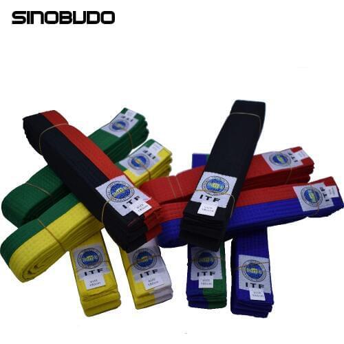 180cm ITF Taekwondo Color Belt black Belt Embroidered Belt Adult Children Cotton Core Ribbon Taekwondo Equipment