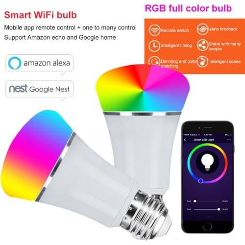 Tuya Wifi Smart Light Bulbs 2.4GHz Music Sync Color Changing Light Bulb E27 5W Dimmable LED Lights Works With Alexa Google Home