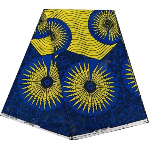 2021 100% Cotton Batik Printed WAX Fabric Tissus African Circle Geometric Women Party Dress Printed Fabric Wholesale for Cloth