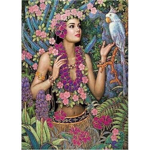 Portrait women Diamond Painting Full floral botany New DIY sticking drill cross stitch 5D embroidery home decorative