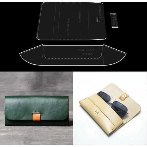 1 set of acrylic template new glasses case sunglasses case leather craft DIY mold sewing pattern 16cm * 7cm