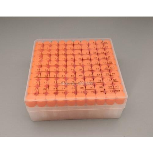 100pieces plastic 1.8ml freezing tube + one piece 100 vents plastic Freezing tube storage box with number