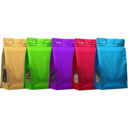 50pcs Eight-side sealed plastic packaging bag tea snacks coffee food Ziplock bag sealing pocket