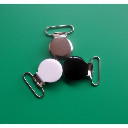Free Shipping 100Pcs Mix 21 Colors Round Enamel Metal Suspender Clips,Pacifier Clip For 25MM Ribbon,With Plastic Teeth,Lead Free