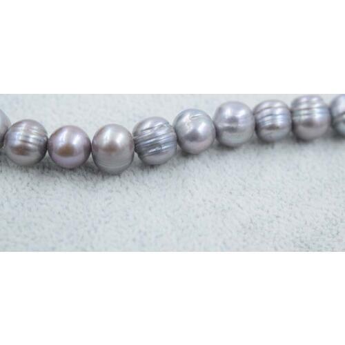 Loose beads gray near round 9-10mm 15" for DIY jewelry making FPPJ wholesale beads nature gem stone
