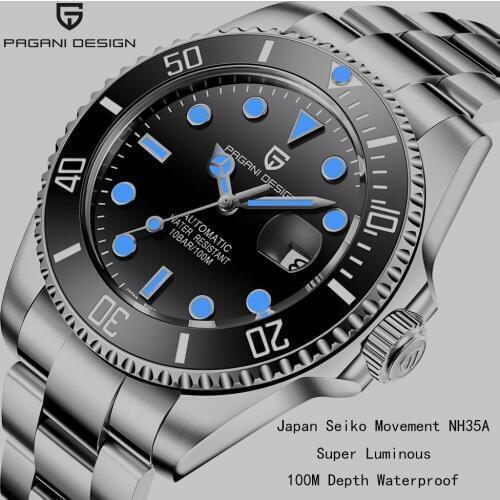 PAGANI DESIGN Brand Automatic Mechanical Men Watch Sports 100M Waterproof Sapphire Wrist Watch Luminous Relogio Masculino 2020