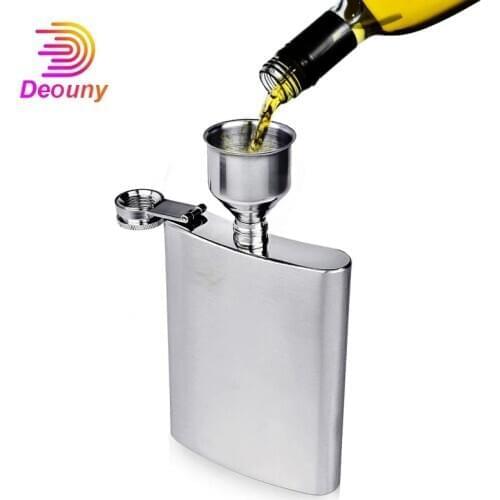 DEOUNY 1PC 1OZ Big Size Funnel For Whiskey Hip Flask Stainless Steel Wine Pourer Decanting Funnels Drinkware Accessories