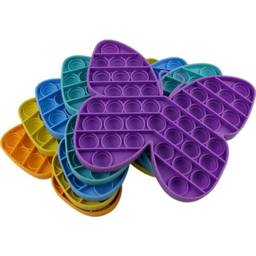 Child Girl Early Education Training Auxiliary Educational Toy Butterfly/Dinosaur-Shaped Silicone Decompression Plastic Toy Set
