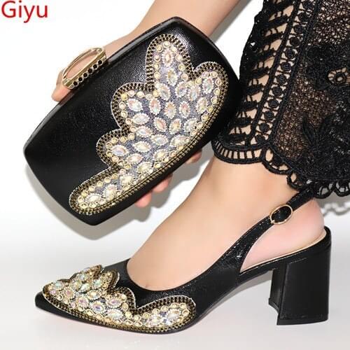 Doershow nice looking Italian Matching Shoes And Bag Set African Style Lady Shoes And Bag To Match For Wedding Dress!SLO1-18
