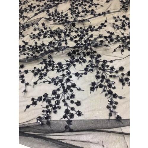 Hot Sale Organza Lace Fabric Fabric 2021 High Quality French Mesh Lace Fabrics With Sequins Lace Fabric For Party Dress XX3327