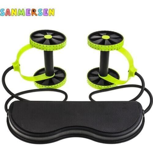 Indoor Sports Toys Keep Fit Wheels Pull Rope No Noise Abdominal Simulation Wheel Roller Exercise Fitness Toys For kids Adult