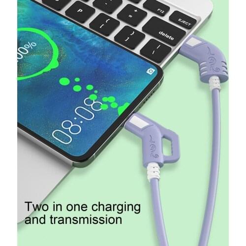 90 Degree 2-in-1 1m Fast Charging Data Sync Cord 2A USB Cable For Type-C Charger For iPhone Samsung Xiaomi Huawei USB Data Line