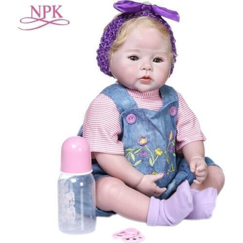 NPK 50CM newborn size cuddly bebe doll reborn baby cute doll 100% handmade soft touch weighted collecitble high quality doll