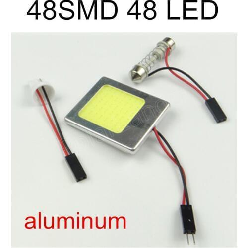 Best selling 10X5W Panel Reading Interior Light Adapter Dome T10 Bulb LED Car COB 48 SMD Chip Festoon 12V with Aluminum Shell