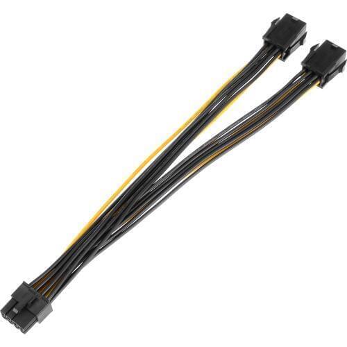Dual 6 Pin Female To Single 8 Pin Power Cable For Dual Video Cards System Length 20cm CPU Power Cable Wire