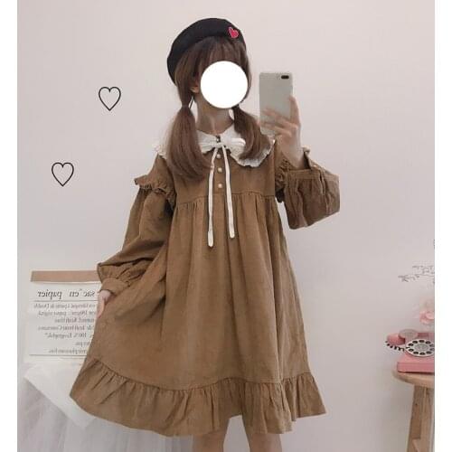 Autumn Lolita Dress Tea Party Japan Style Kawaii Girl Navy collar daily Dress Tea Party Gothic Lolita dress