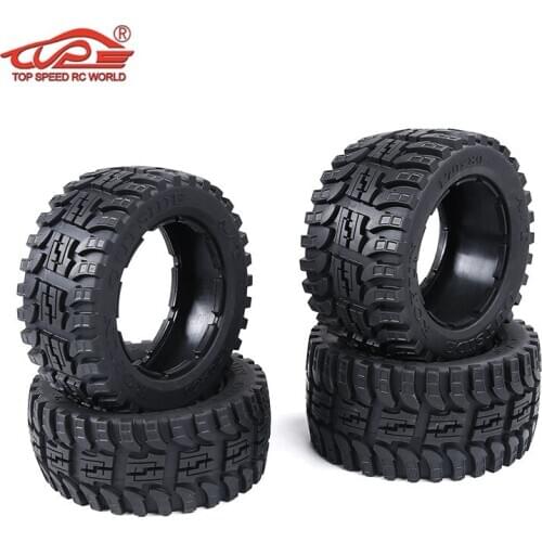 All-terrain Front Rear Wheel Tire Skin 4Pcs Fit for 1/5 HPI ROVAN KM BAJA 5B SS TRUCK Rc Car Parts
