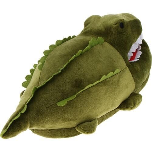 Fuzzy Cute Plush Crocodile Slippers Cozy Animal Winter Floor House Shoes