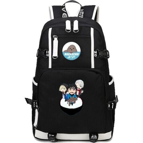Anime Top Quality YURI on ICE Yuri Katsuki Victor Nikiforov Printing Backpack School Bags boys Girls men Women Shoulder Bags
