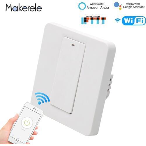 Tuya APP WiFi smart switch Zero Fire line EU wall Light Switch Life Remote Control google home voice control for 1/2/3 G
