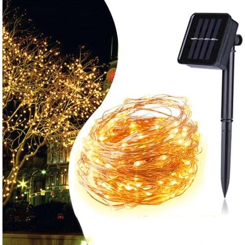 Led String Light 10m 100leds 5M 50leds Outdoor Waterproof Solar Power Lamp Christmas Garland For Garden Decoration