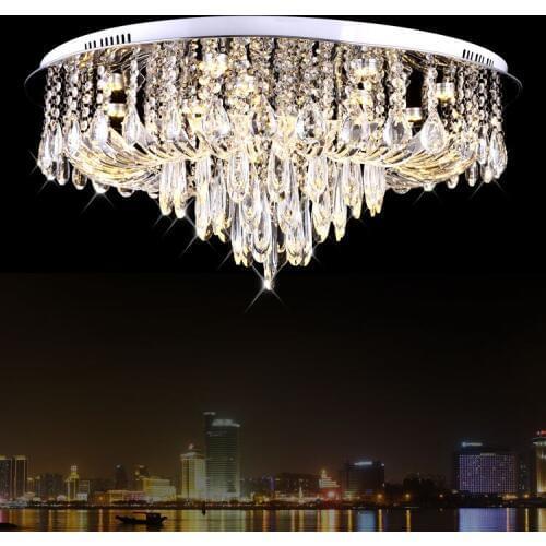 LED crystal Ceiling lamp Bed room Ceiling Lights Silver Crystal Ball k9 Modern Ceiling lights Diameter 80CM Free Shipping