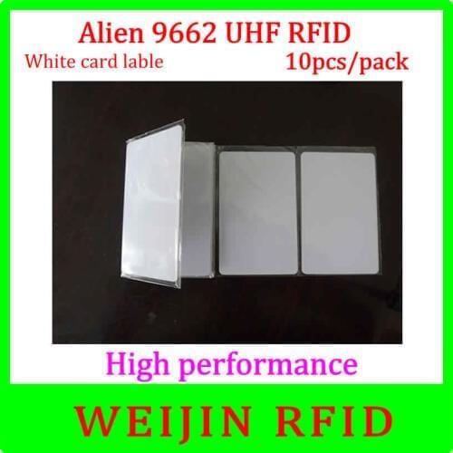 UHF RFID Card Alien authoried 9662 860-960MHZ 10 pcs per pack Alien Higgs3 915M EPC 54x86x0.9mm PVC card free shipping