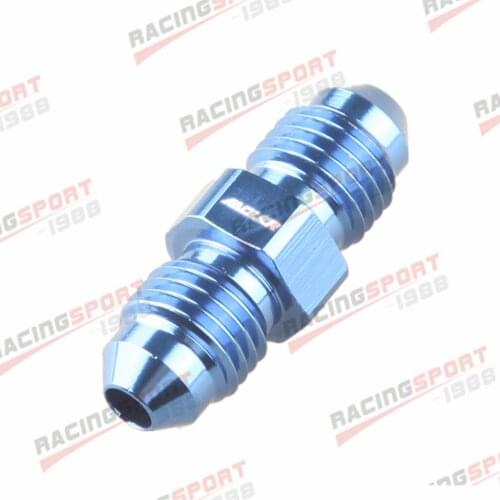 Universal -4 AN To 4AN AN4 Male Union Aluminum Straight Fitting Adapter Blue