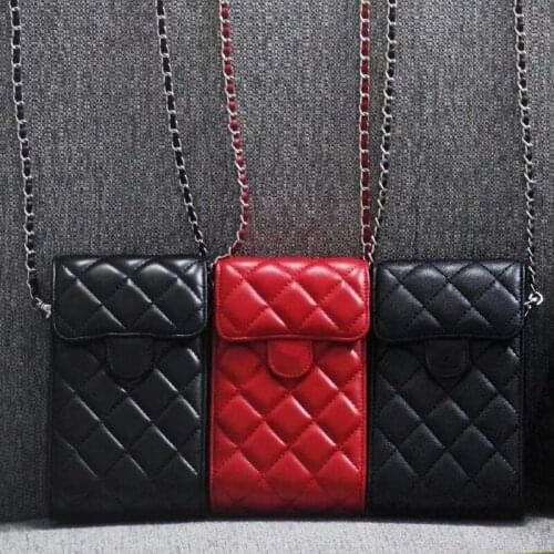 Universal Luxury Leather Crossbody Pouch For iPhone 12 11 Pro Max Samsung S21 S20 FE Note 20 Phone Case With Chain Woman Wallet