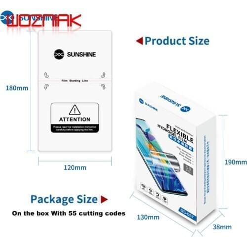 SUNSHINE 50pcs SS-057A HD Hydrogel Membrane Film LCD screen protective film for SS-890C RL-870C Auto Film With 55 Cutting Code