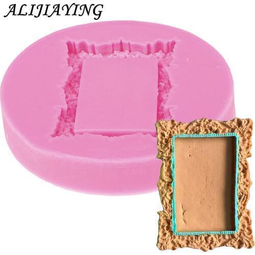 1Pcs Retro Fashion Frame shape for Cake decorating tools Chocolate Mold for the Kitchen Baking DIY fondant silicone mold D0481