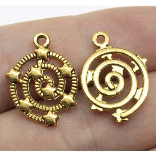 10pcs 21x15mm DIY Star Pendant For Jewelry Making Antique Gold Star Pendants Charm Pendant Star