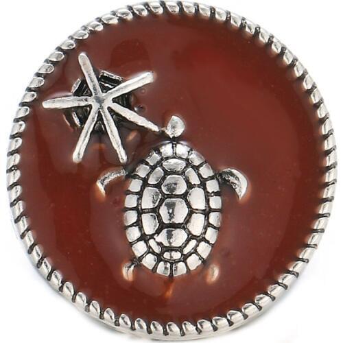 10pcs/lot New 18mm Metal Snap Buttons Jewelry Rhinestone Tortoise Animal Snaps fit 18mm Snap Bracelet Bangle