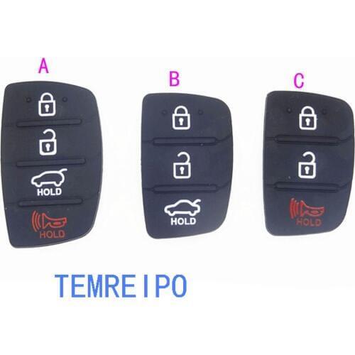 2pcs/lot Rubber Silica Gel Replacement Key Cover Shell Case Button For Hyundai key Pad