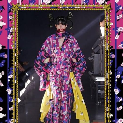 50x147cm brand new fashion show factory custom printing handmade DIY clothing polyester fabric cloth for dress alibaba express