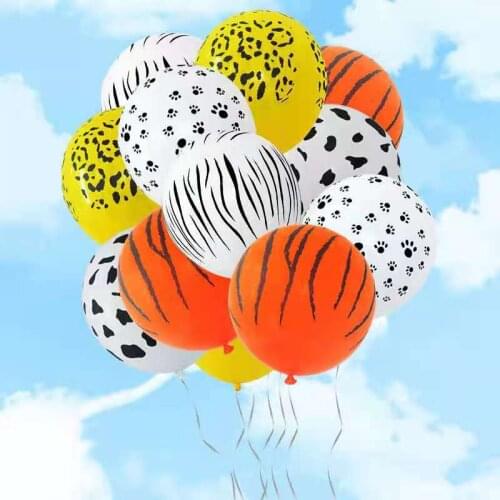 5pcs12 inch animal print zebra print leopard tiger print dog foot cow print birthday party decoration latex 1 balloon